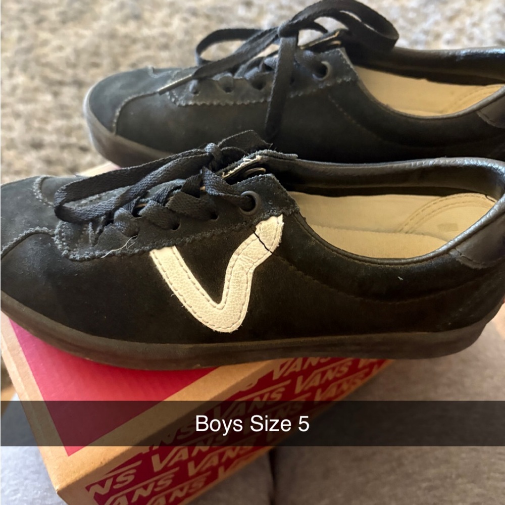 Vans Kids Black and White Sneakers